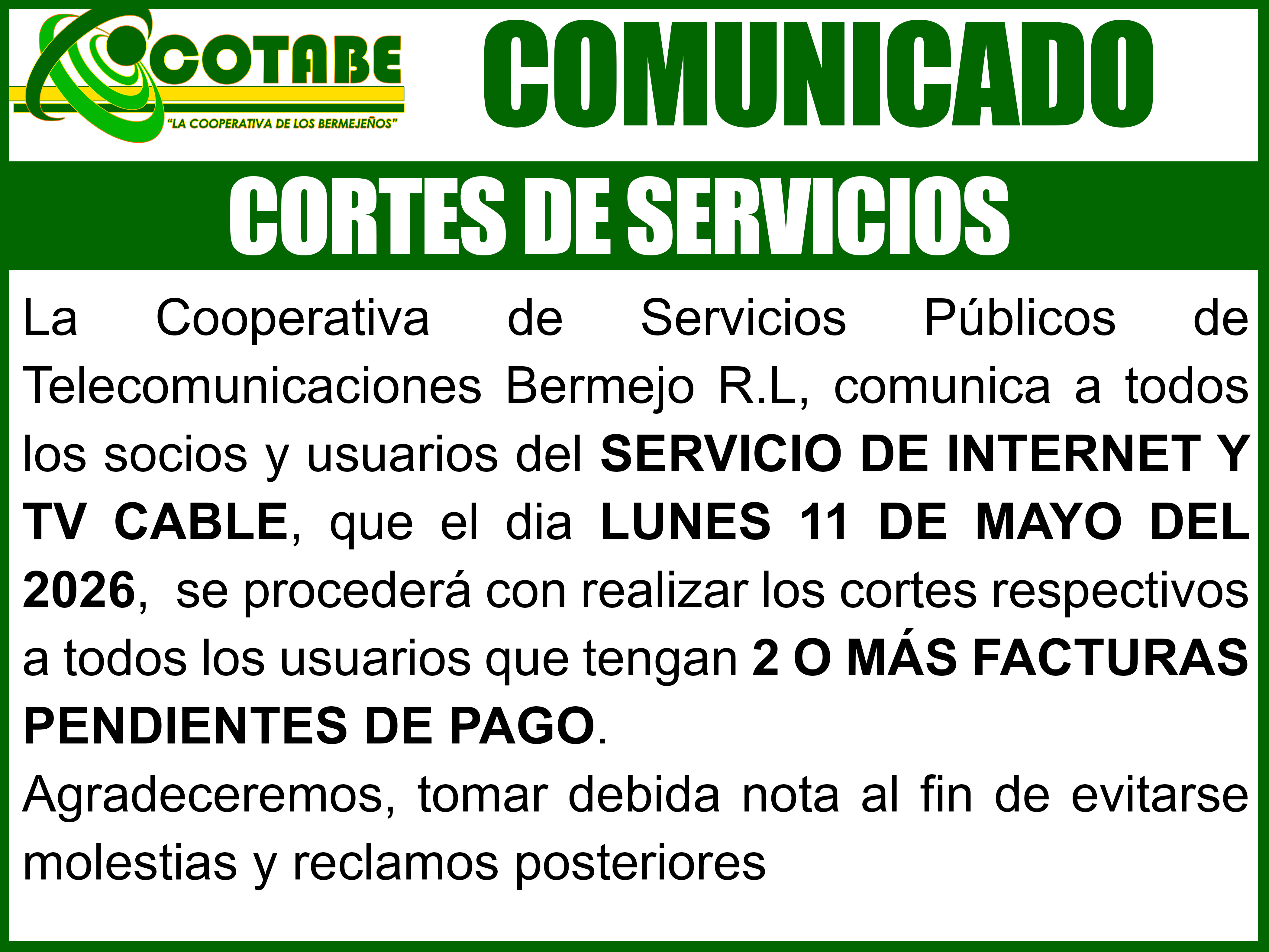 corte internet
