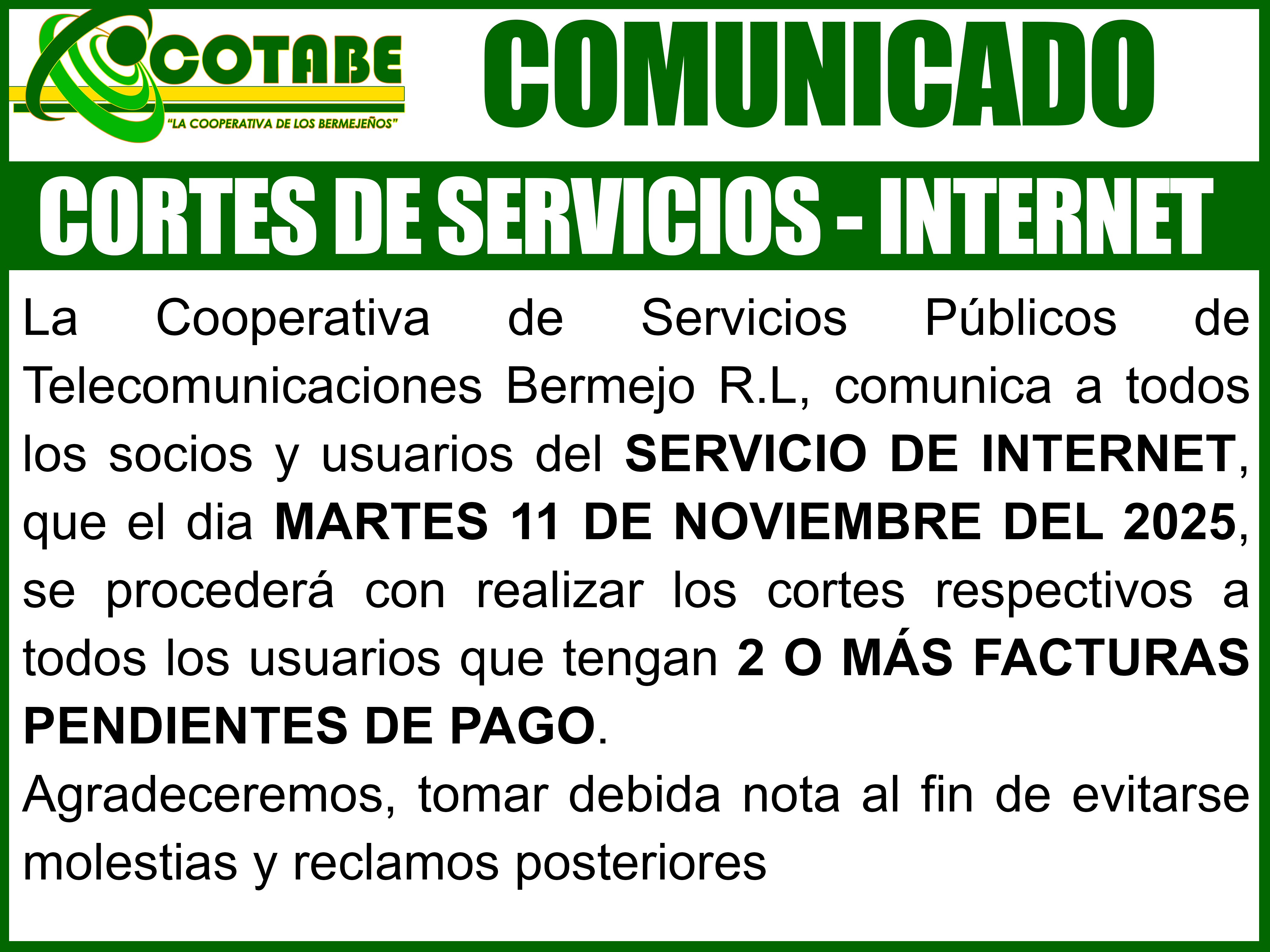 corte internet